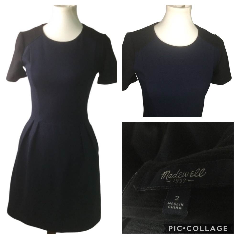 - Madewell front pleaded blue short sleeves …